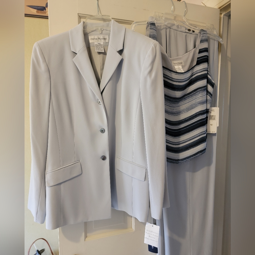 Rena Rowan 3pc Set light blue Sport Coat Tailored Design NWT Size 12
